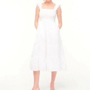 J. crew factory petite small NWOT white smock dress